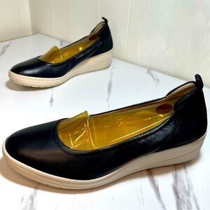 Vionic Women's Ellery Jacey wedge slip-on Soft Buttery leather shoes 9.5 Black